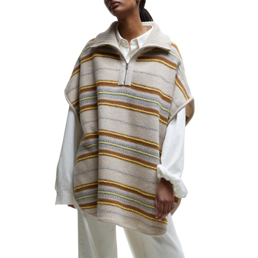 NEW CLOSED women's turtle neck poncho in nude